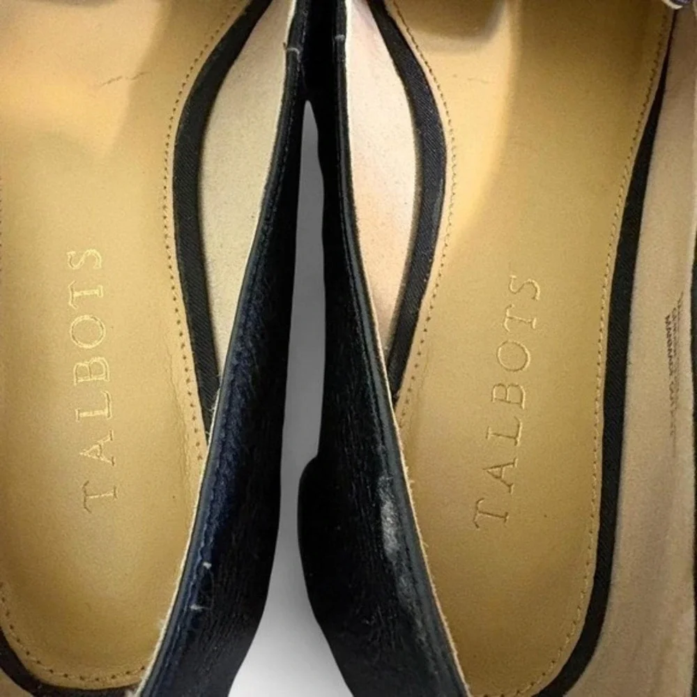Talbots Black Leather Buckle Loafer Shoes Size 6.5N Career Office Capsule Fall